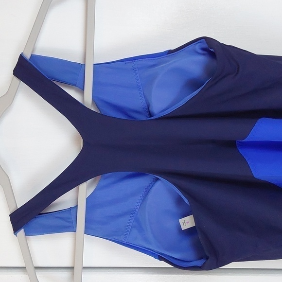 Athleta- Black/Blue Colorblock Racerback Athleisure Dress Activewear Sz.S - Picture 4 of 8